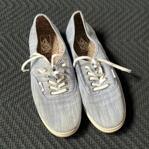 Vans blue chambray with white laces